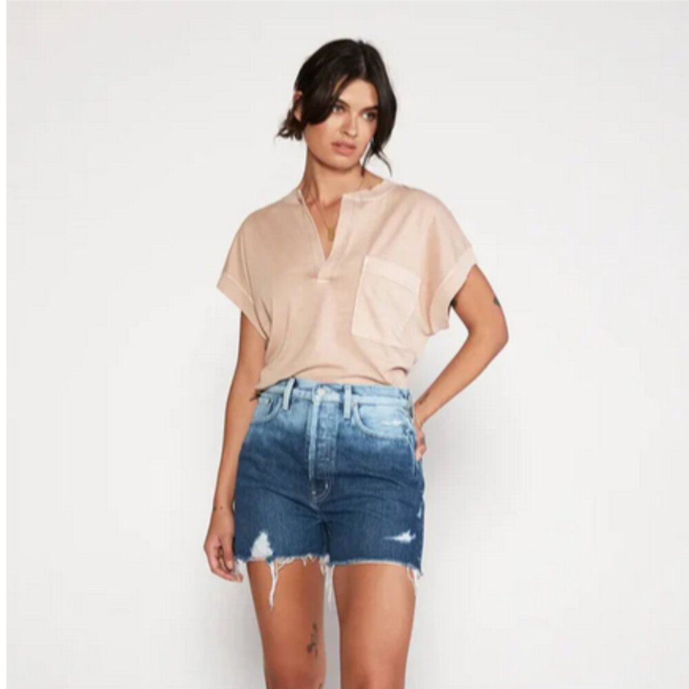 ETICA Denim Fern High Rise Shorts in Shipwreck NWT